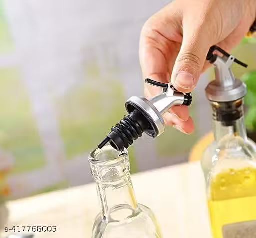 Oil Dispenser Bottle-2 and Square Glass Spice Jar -2, Folding Funnel with Spatula and Oil Brush-1 (Pack of 7)