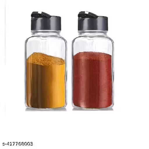 Oil Dispenser Bottle-2 and Square Glass Spice Jar -2, Folding Funnel with Spatula and Oil Brush-1 (Pack of 7)
