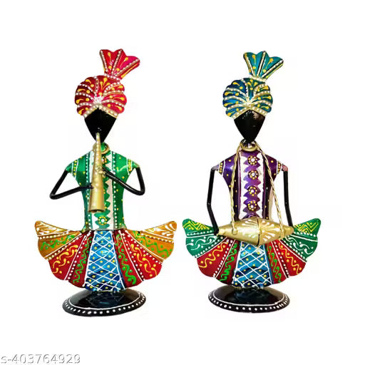 Handicrafy Metal Decorative Musician Showpiece Set Of 2