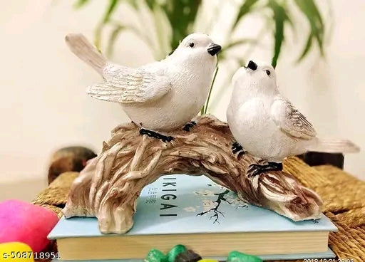 Beautiful love birds showpiece for home and office decoration. Living room decor Decorative White Bird Pair Statue Sitting On Tree Branch Figurine for Home Decor, Diwali Gifting Items, Bedroom, Office Desk, Living Room Gift item. Home decor showpiece. Bes