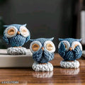 Owls Cute Statue 3,Pce Blue And Home and Office Decor And Showpiece Gift item