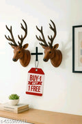 Deer Head Wall Decor (Set of 2) | Buy 1 Get 1 Free | Premium Home Decoration