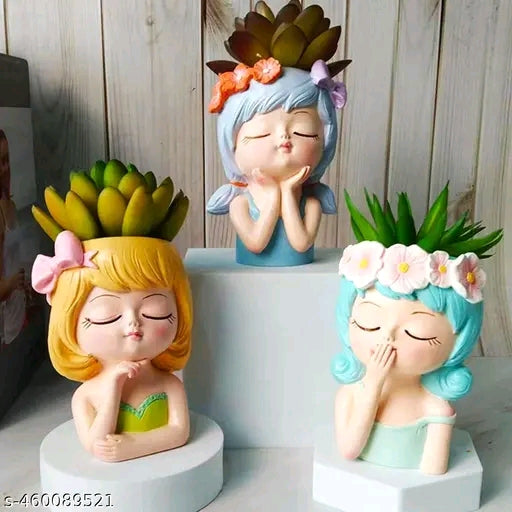 Head Planter Pot Resin Succulent Planter Little Girl Flower Pot, Human Face Cactus Plants Container Bonsai Holder Thumb Pot Fairy Figurine Statue Planters with Drainage Decor Gift (Colorful)
Name: Head Planter Pot Resin Succulent Planter Little Girl Flowe