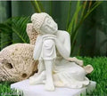 Thinking Buddha White Murti For Home Decor- Murtikaar Bharat
