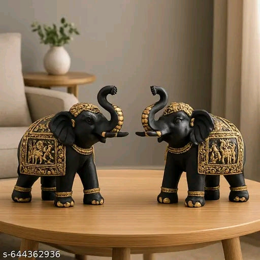 Elephant Statue. Elephant Decor Brings Good Luck, Health, Strength. Elephant Gifts for Women, Mom Gifts. Decorations Applicable Home, Office, Bookshelf TV Stand, Shelf, Living Roomsize- 23x9x20 cm
