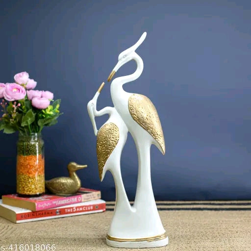 Artblitz Kissing Duck Showpiece Pair of Swan Statue Showpiece For Home Living Room Decor | Swan Couple Showpiece & Collectibles| Vastu Decorative Figurine-14*5 Inches