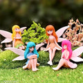 4 Pcs Garden Fairies Miniature Figurines Collection Playset Doll Toy, Fairy Cake Topper, Fairy Plant Pot Dollhouse Decoration, Cake Decoration