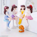 Multi - Set of 4 Creative Dolls Home, Car and Office Decor Figurine Adorable Home Decor, Car Dashboard Decor & Office Vibe-Up