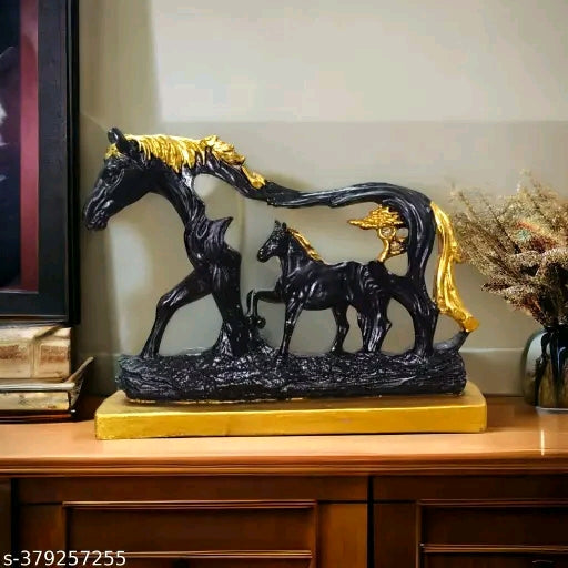 Horse with Baby Horse Statue Showpiece Idol Figurine to Decor Home & Living Room PolyResin Set of 1