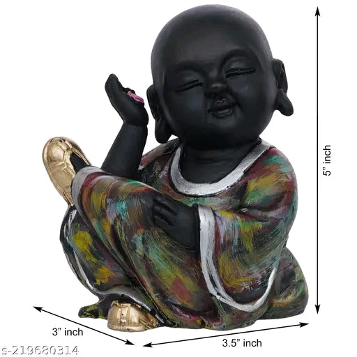 Decorative Monk Buddha Showpiece – Handcrafted Resin Idols for Living Room