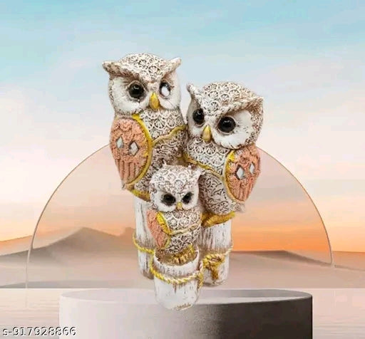 Cute Resin Joint Owl Sculpture, Vintage Sculpture Tabletop Crafts Figurines Collectible Prop Owl Figurines Decor Sets, Table Desk Ornament, Owl Family Sculpture Owls Statue Gifts House, Tabletop Shelf Decor, Outdoor Garden Yard Statue Decoration