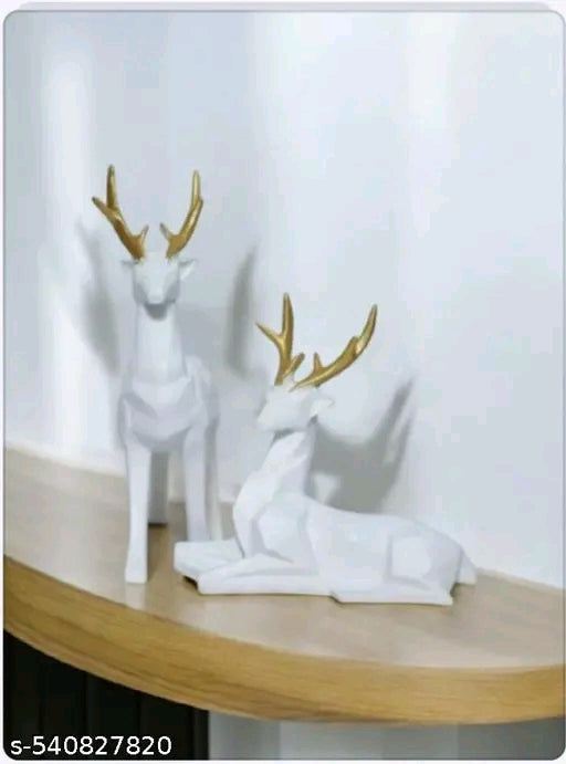 SN Trader Christmas Day and new year White Deer Beautiful Trendy showpiece figurine for Living room, Bedroom, Bathroom, Dining table, Computer table and Side table and suitable for office decor or car decor and best good luck gift for student Employees.