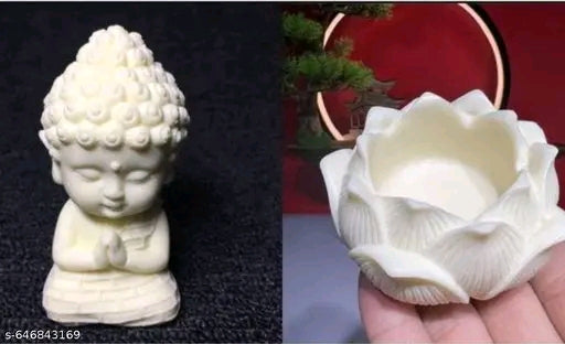 Child Meditation Buddha Statue for Home Decor Showpiece (White, Pack of 1) | Meditation Monk Idol for Office Desk, Meditation Space, Car Dashboard, Spiritual Gift