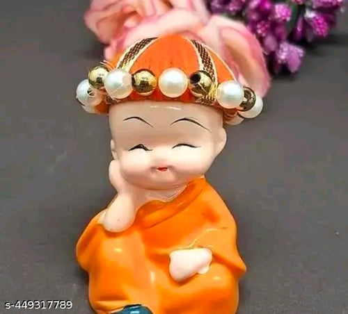 Baby Colorful Hat Monk Buddha Idols Multicolored, 4 Pieces