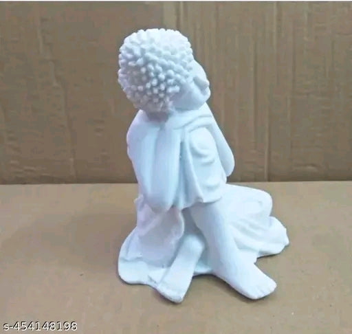 Thinking Buddha White Murti For Home Decor- Murtikaar Bharat