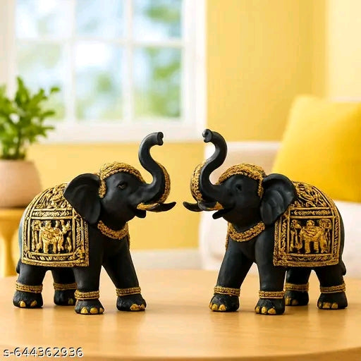 Elephant Statue. Elephant Decor Brings Good Luck, Health, Strength. Elephant Gifts for Women, Mom Gifts. Decorations Applicable Home, Office, Bookshelf TV Stand, Shelf, Living Roomsize- 23x9x20 cm