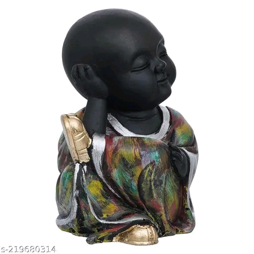 Decorative Monk Buddha Showpiece – Handcrafted Resin Idols for Living Room