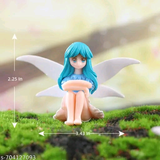 4 Pcs Garden Fairies Miniature Figurines Collection Playset Doll Toy, Fairy Cake Topper, Fairy Plant Pot Dollhouse Decoration, Cake Decoration