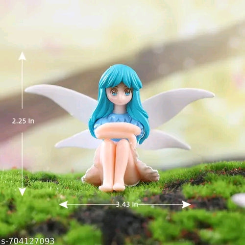 4 Pcs Garden Fairies Miniature Figurines Collection Playset Doll Toy, Fairy Cake Topper, Fairy Plant Pot Dollhouse Decoration, Cake Decoration