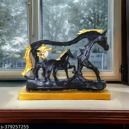 Horse with Baby Horse Statue Showpiece Idol Figurine to Decor Home & Living Room PolyResin Set of 1