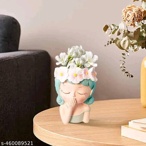 Head Planter Pot Resin Succulent Planter Little Girl Flower Pot, Human Face Cactus Plants Container Bonsai Holder Thumb Pot Fairy Figurine Statue Planters with Drainage Decor Gift (Colorful)
Name: Head Planter Pot Resin Succulent Planter Little Girl Flowe