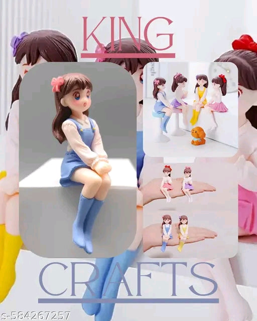 Multi - Set of 4 Creative Dolls Home, Car and Office Decor Figurine Adorable Home Decor, Car Dashboard Decor & Office Vibe-Up