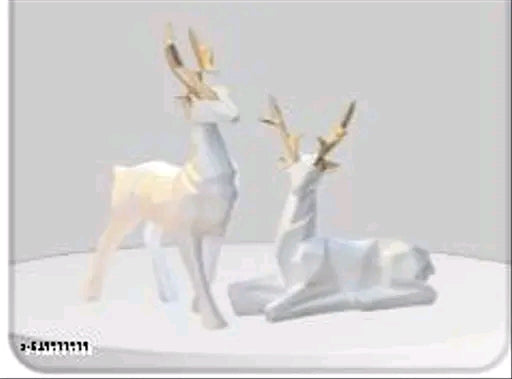 SN Trader Christmas Day and new year White Deer Beautiful Trendy showpiece figurine for Living room, Bedroom, Bathroom, Dining table, Computer table and Side table and suitable for office decor or car decor and best good luck gift for student Employees.