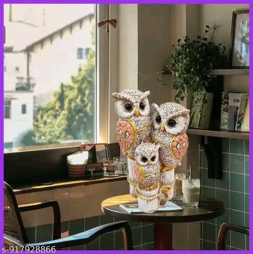 Cute Resin Joint Owl Sculpture, Vintage Sculpture Tabletop Crafts Figurines Collectible Prop Owl Figurines Decor Sets, Table Desk Ornament, Owl Family Sculpture Owls Statue Gifts House, Tabletop Shelf Decor, Outdoor Garden Yard Statue Decoration