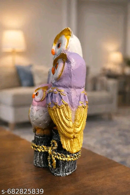 Colorful Owls Feng Shui Pair of Owl Statue for Home Decor Living Room Office Table Showpiece Resin statue, table decoration, home décor, gifting