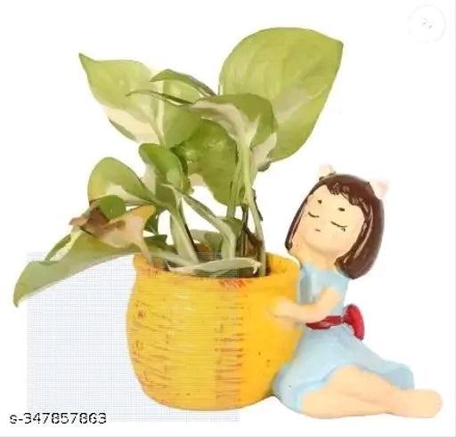 "MORATER" Amazing Planter | Basket Girl Succulent Planter | Resin Planters (Plants not included)