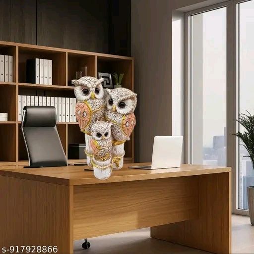 Cute Resin Joint Owl Sculpture, Vintage Sculpture Tabletop Crafts Figurines Collectible Prop Owl Figurines Decor Sets, Table Desk Ornament, Owl Family Sculpture Owls Statue Gifts House, Tabletop Shelf Decor, Outdoor Garden Yard Statue Decoration
