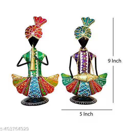 Handicrafy Metal Decorative Musician Showpiece Set Of 2
